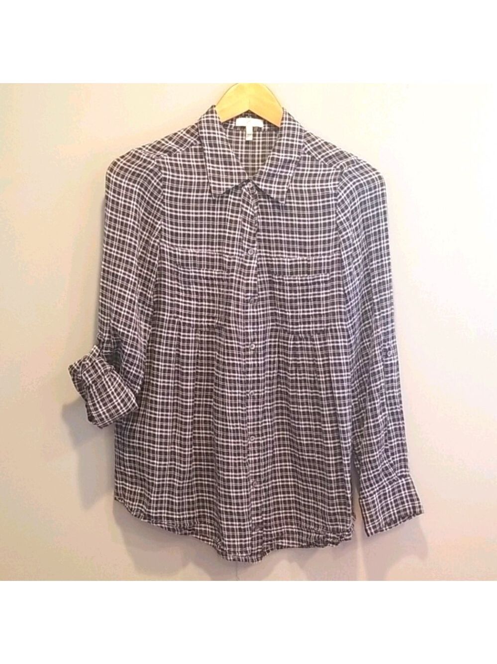 Joie Plaid Cotton Long Sleeve Button Down Shirt